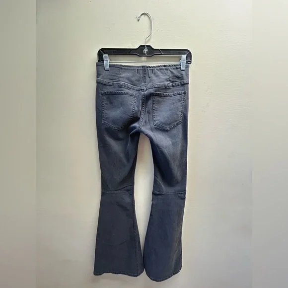 Free People Charcoal Penny Pull On Flare Jeans - Picture 4 of 6